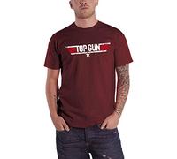 Top Gun Herren T-Shirt mit Distressed Logo, Marineblau, Regular, braun, M