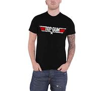 Top Gun Herren T-Shirt mit Distressed Logo, Marineblau, Regular, Schwarz , XL