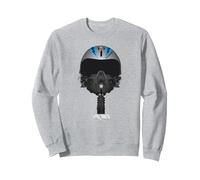 Top Gun Iceman Pilot Helm Sweatshirt, Unisex für Erwachsene, Grau Meliert, XL