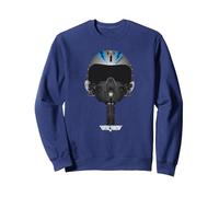 Top Gun Iceman Pilot Helm Sweatshirt, Unisex für Erwachsene, Marineblau, XXL