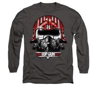 Top Gun Langärmeliges Herren-T-Shirt mit Goose Helmet, Anthrazit, M