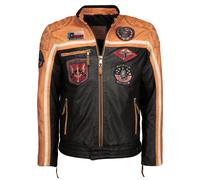 TOP GUN Herren Lederjacke apricot / schwarz, Größe M, 4516792 Apricot / Schwarz M