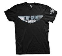 Top Gun: Maverick Offizielles Lizenzprodukt Distressed Logo Herren T-Shirt (Schwarz), XX-Large