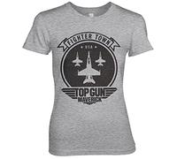 Top Gun: Maverick Offizielles Lizenzprodukt Fighter Town Damen T-Shirt (Heather Gray), Mittel