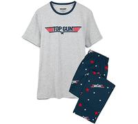 Top Gun Mens Pyjamas Erwachsene Fighter Movie Logo T-Shirt Hosen PJS Set