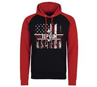 Top Gun Offizielles Lizenzprodukt America Baseball Kapuzenpullover (Schwarz-Rot), Medium