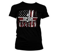 Top Gun Offizielles Lizenzprodukt America Damen T-Shirt (Schwarz), X-Large