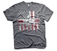Top Gun Offizielles Lizenzprodukt America Herren T-Shirt (Dunkel-Heather), X-Large