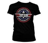 Top Gun Offizielles Lizenzprodukt Fighter Weapons School Damen T-Shirt (Schwarz), Large
