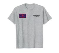 Top Gun Pete Mitchell Maverick Brustabzeichen T-Shirt, Herren, Grau Meliert, S