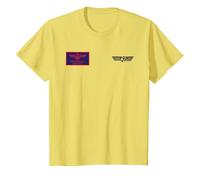 Top Gun Pete Mitchell Maverick Brustabzeichen T-Shirt, Kinder, Gelb, 128