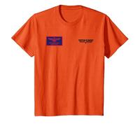 Top Gun Pete Mitchell Maverick Brustabzeichen T-Shirt, Kinder, Orange, 104