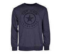 Sweater TOP GUN "TG20212106", Herren, Gr. 50M, blau (navy), Obermaterial: 65% Baumwolle; 35% Polyester / 65% Baumwolle; 35% Polyester, Sweatshirts Sweater (59361054-M) navy