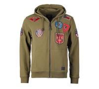 Sweatjacke TOP GUN "TG20191057", Herren, Gr. 54 (XL), grün (olive), Material: 65% Baumwolle / 35% Polyester, Sweatjacken (35519428-XL) olive