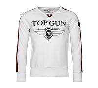 Sweater TOP GUN "Streak TG20191013", Herren, Gr. XXXL, weiß, Obermaterial: 100% Baumwolle, Sweatshirts (97099863-XXXL) weiß