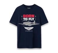 Top Gun T-Shirt Herren Erwachsene geboren Um Fly Fighter Jet Blau Outfit Small