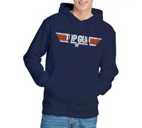 Top Gun Unisex Distressed Logo Hoodie Kapuzenpullover, Navy, S