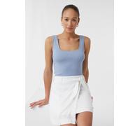 Top im Slim Fit mit Karree-Ausschnitt blau 44