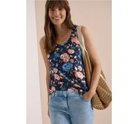 Top mit gerundetem V-Neck und Flechtdetail