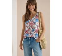 Top mit gerundetem V-Neck und Flechtdetail