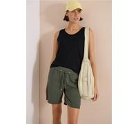 Top mit gerundetem V-Neck und Flechtdetail