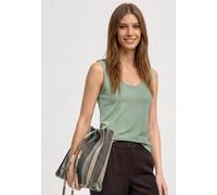 Top mit Rounded V-Neck und Knopfdetail