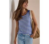 Top mit Rounded V-Neck und Streifen