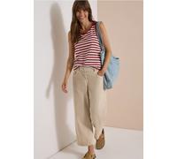 Top mit Rounded V-Neck und Streifen