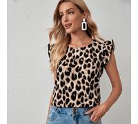 Top mit Rüschen und Leopard Muster