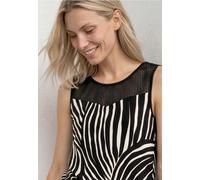 Trägertop STREET ONE, Damen, Gr. 46, schwarz, Web, 58% Baumwolle, 38% Modal, 4% Elasthan, bedruckt, normal normal, Rundhals, abgesteppt, Tops Trägertop, aus Baumwolle mit Stretchanteil (67185753-46) s