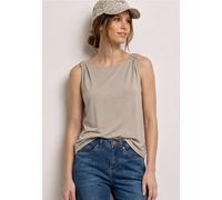 Street One Damen Top mit Rundhals und Schulterdetail Beige Gr. 36
