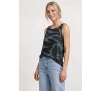 Trägertop STREET ONE, Damen, Gr. 38, deep bound grün, Stoff, 95% Viskose, 5% Elasthan, gemustert, comfort fit normal, Rundhals, normaler Saum, Tops Trägertop, mit Schulterdetail (21224028-38) deep bou