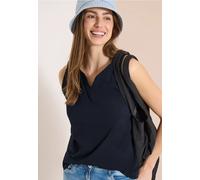 Top mit Split Neck in Unifarbe