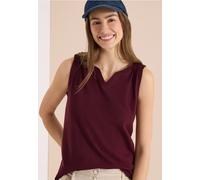 Top mit Split Neck in Unifarbe