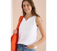 Top mit Split Neck in Unifarbe