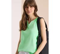Top mit Split Neck in Unifarbe