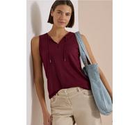 Trägertop CECIL, Damen, Gr. XXL (46), rot wine, Web, 50% Baumwolle, 50% Modal, unifarben, comfort fit normal, Rundhals, normaler Saum, Tops Trägertop, mit geschlitztem Rundhalsausschnitt (89836262-XXL