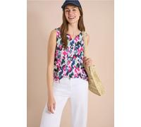 Top mit Split Neck und Print
