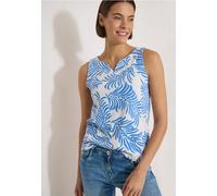 Top mit Split Neck und Two-Tone-Muster