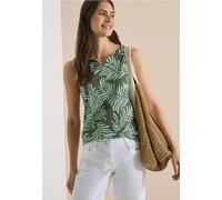 Top mit Split Neck und Two-Tone-Muster