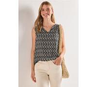 Shirttop STREET ONE, Damen, Gr. 36, clay sand, Jersey, Obermaterial: 95% Viskose, 5% Elasthan, bedruckt, normal hüftbedeckend, V-Ausschnitt, Tops Shirttop, Sommertop mit Strukturmix und Print (3812965