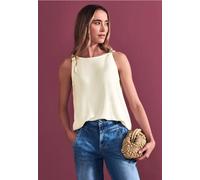 Street One - Top mit U-Boot-Ausschnitt und Schulterdetail off white - Gr. - 36