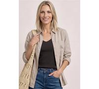 Top mit V-Neck und Strukturmix