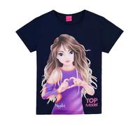 Kurzarmshirt TOPMODEL "TOPModel Kurzarmshirt", Mädchen, Gr. 164, blau (navy blazer), Obermaterial: 100% Baumwolle, Basic, regular fit, Rundhals, Shirts Kurzarmshirt (13226931-164)