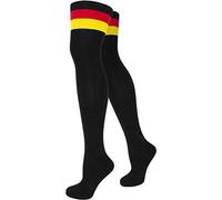 Top modische Damen Overknees in verschiedenen Designs/Baumwolle mit Elasthan in verschiedenen Farben zur Auswahl Farbe Deutschland/Schwarz Größe ONESIZE