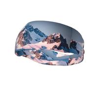 Top Of The Snowy Mountain Pattern Sport Schweißband Kopftuch Stirnbänder für Damen Herren geeignet für Laufen, Yoga, Fitness, Fußball