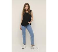 KAFFE Top KAamber Damen Tank Top Ärmellos Sommer Oberteile V-Ausschnitt BlusentopTanktops Bluse 44, Black deep