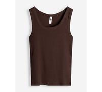 Top - Rippenstruktur - dunkelbraun S
