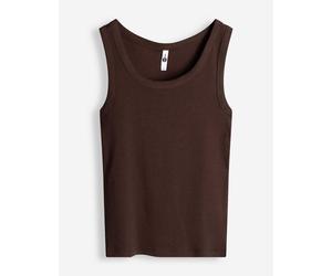 Top - Rippenstruktur - dunkelbraun XXL