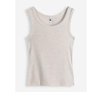 Top - Rippenstruktur - hellgrau L